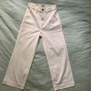 Wrangler High Rise Crop Utility Jean in Bone